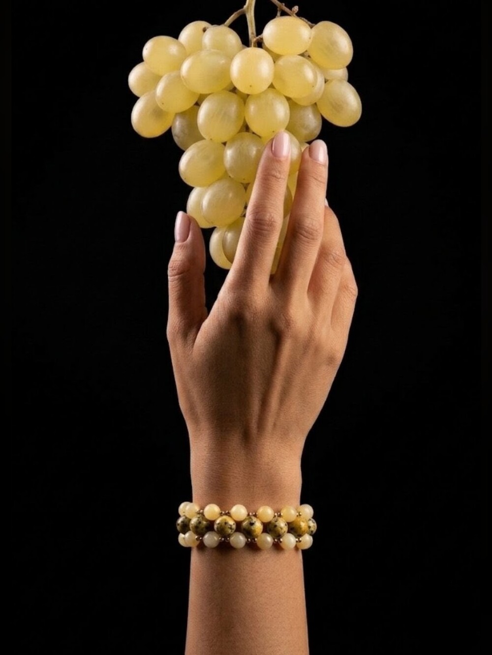 Verdant's Legacy Natural Yellow Jade & Serpentine In Hand-woven Artisan Bracelet